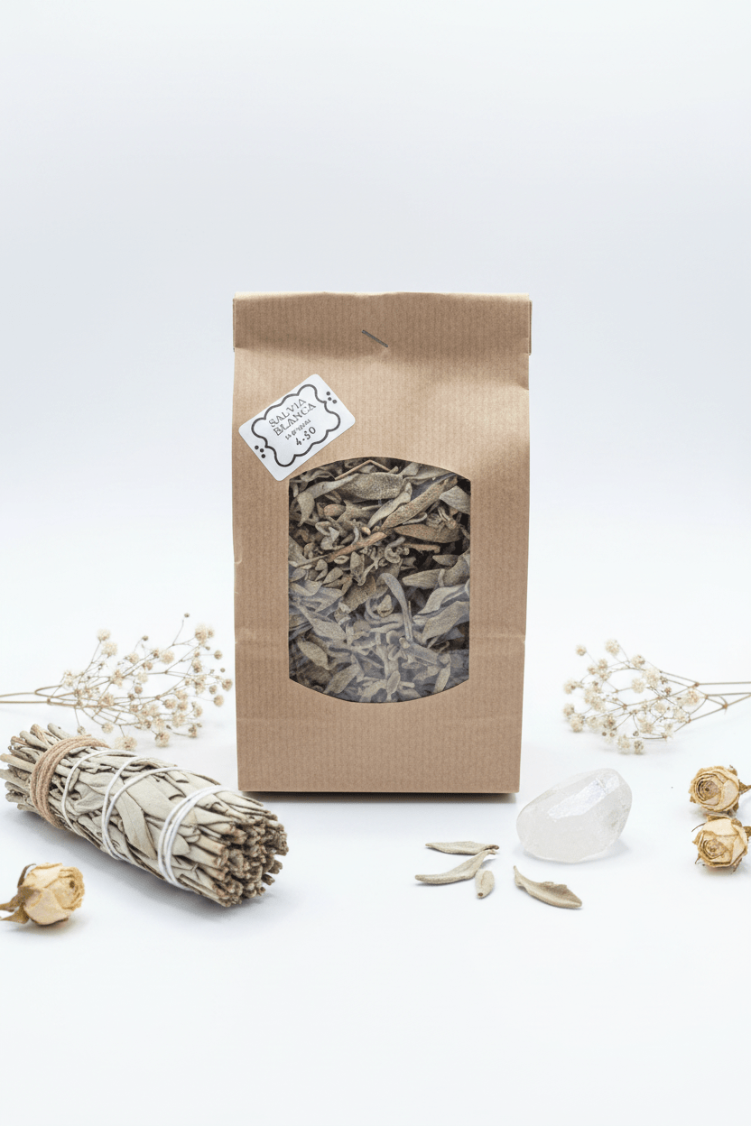Salvia Blanca 50gr – Limpieza Energética y Purificación Profunda Hierbas EsotéricasTienda esotérica Málaga - La Tienda de Tata Magic: tienda Esotérica en Málaga